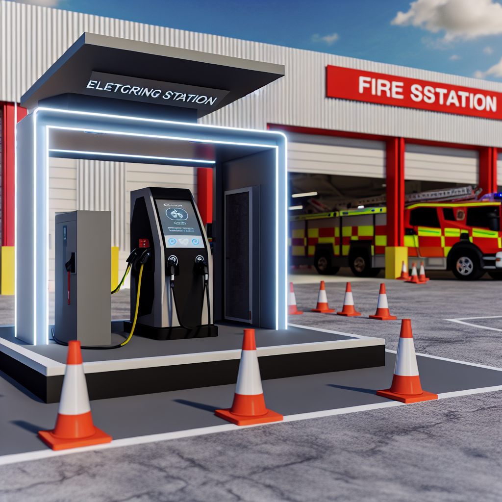 Charging station for electric fire trucks