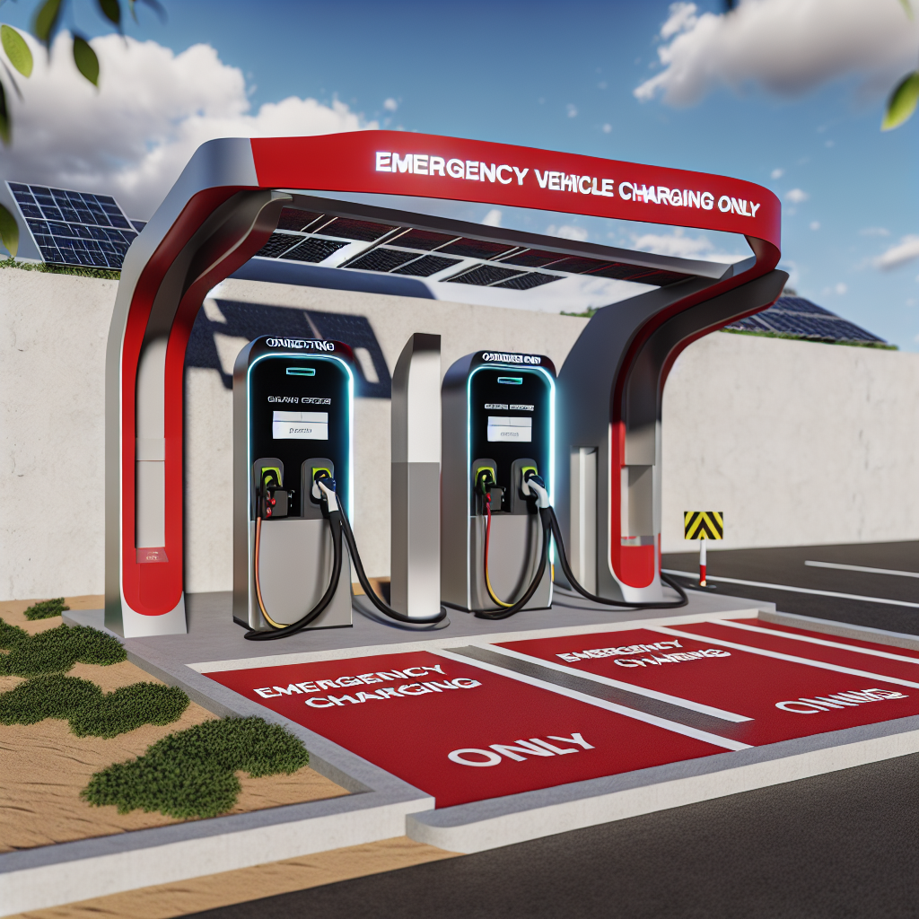 Charging station for electric fire trucks