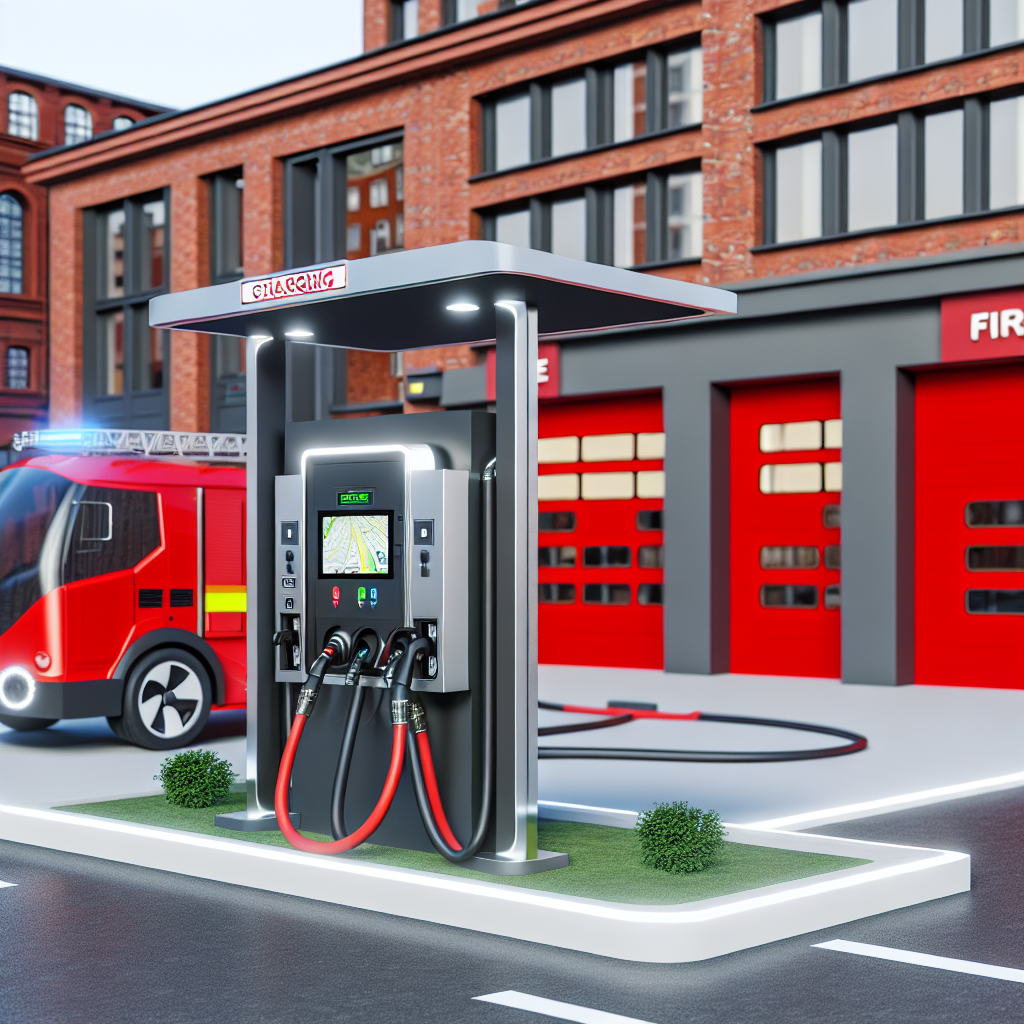 Electric fire truck charging station, designed for infrastructure needs