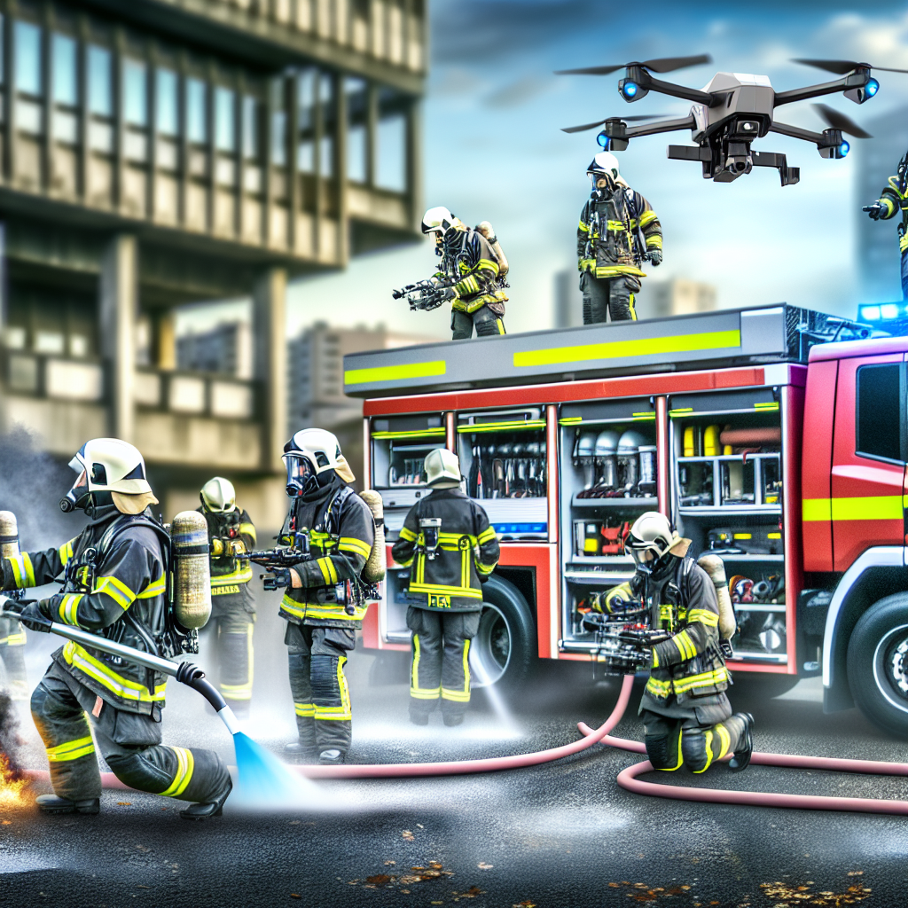 Fire department utilizing advanced fire trucks