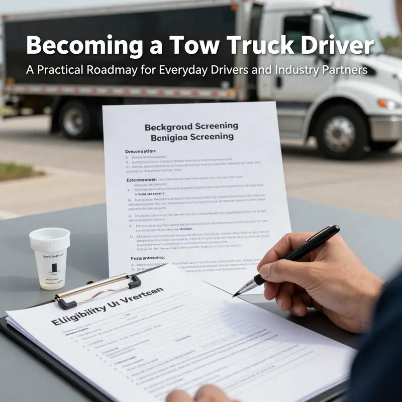 CDL licensing and the ‘T’ endorsement are foundational steps to becoming a tow truck driver.