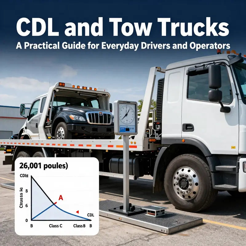 Weight-based CDL decisions for tow trucks: Class A, B, and C thresholds in practical context.