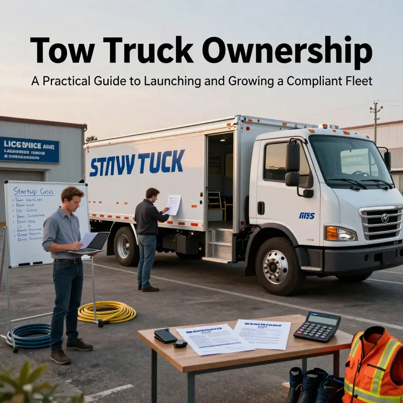 Startup costs, capitalization, and the initial setup phase for a tow truck company.