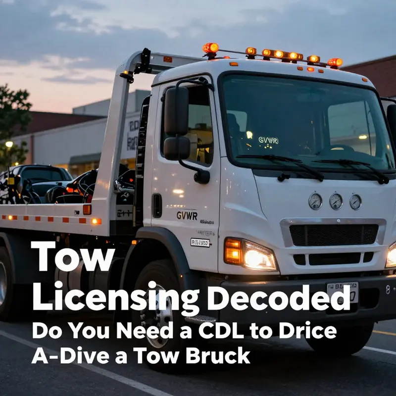 Heavy-duty tow truck with GVWR considerations and CDL class implications.