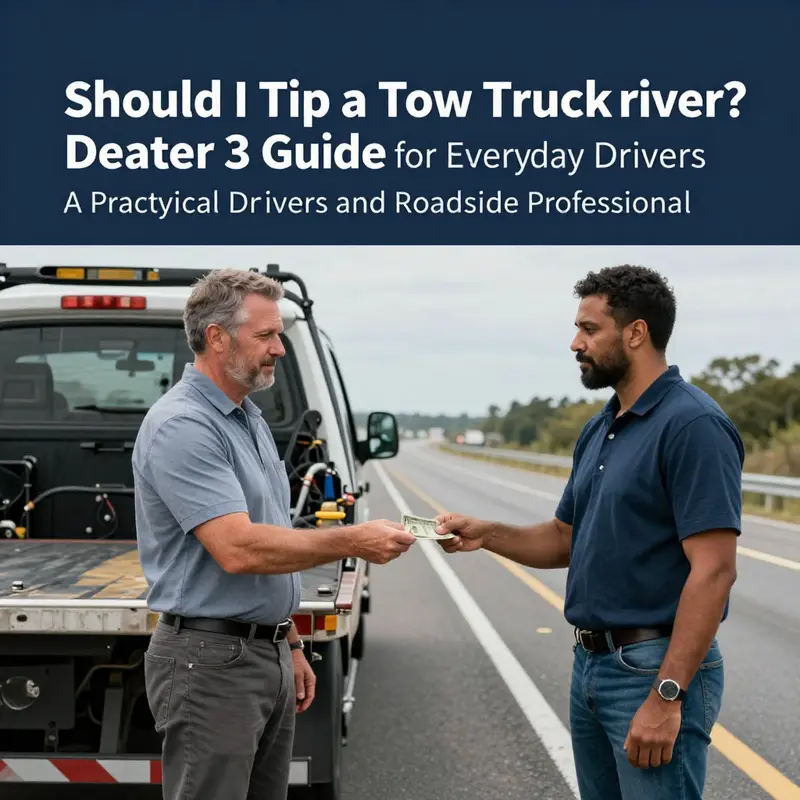 On-scene discussion of tipping norms between tow truck driver and stranded motorist.