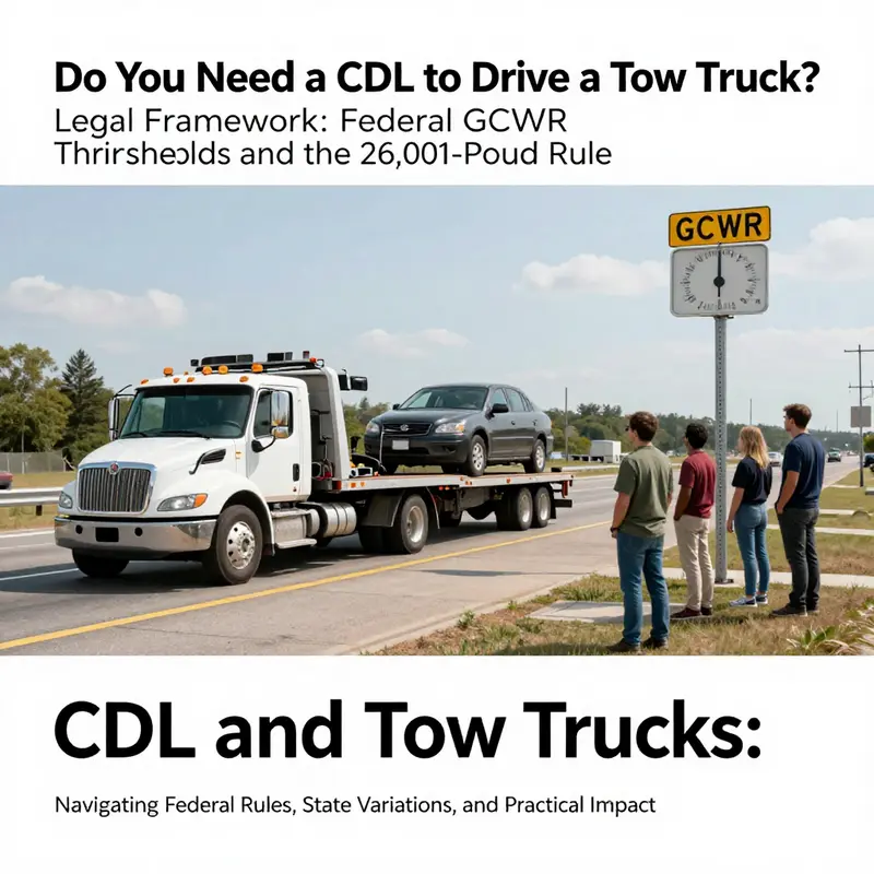 Federal GCWR framework and the 26,001-pound rule defining CDL eligibility for tow operations.