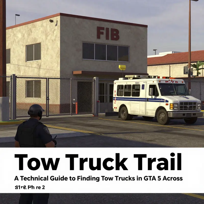 Classic Tow Truck parked outside Custom Works in Paleto Bay, a reliable guaranteed spawn point.