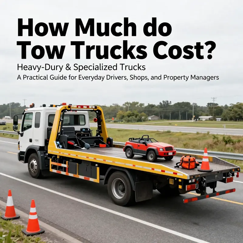 Light-duty tow trucks show the lower end of the price spectrum while delivering essential features for everyday towing needs.