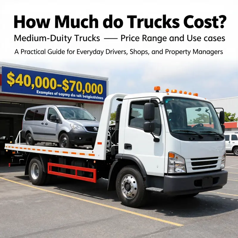 Light-duty tow trucks show the lower end of the price spectrum while delivering essential features for everyday towing needs.