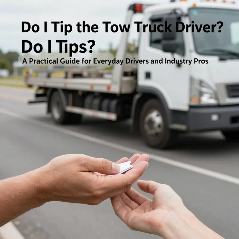 Tow truck driver discusses assistance with a stranded motorist, illustrating tipping norms.