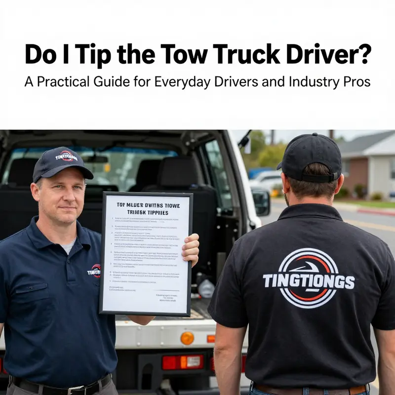 Tow truck driver discusses assistance with a stranded motorist, illustrating tipping norms.