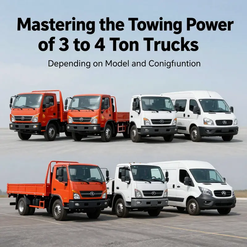 A comparison of various 3 to 4 ton truck configurations, highlighting how model and layout affect towing capacity.