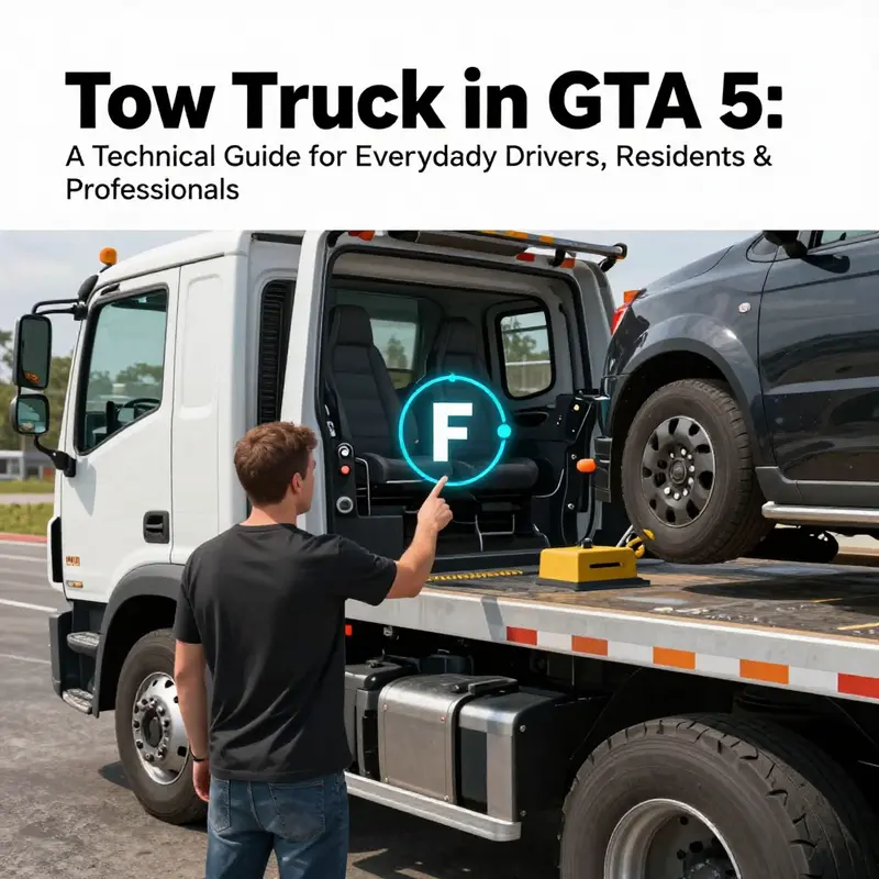 Tow truck located at the San Fierro Vehicle Yard near the Scrap Yard building.