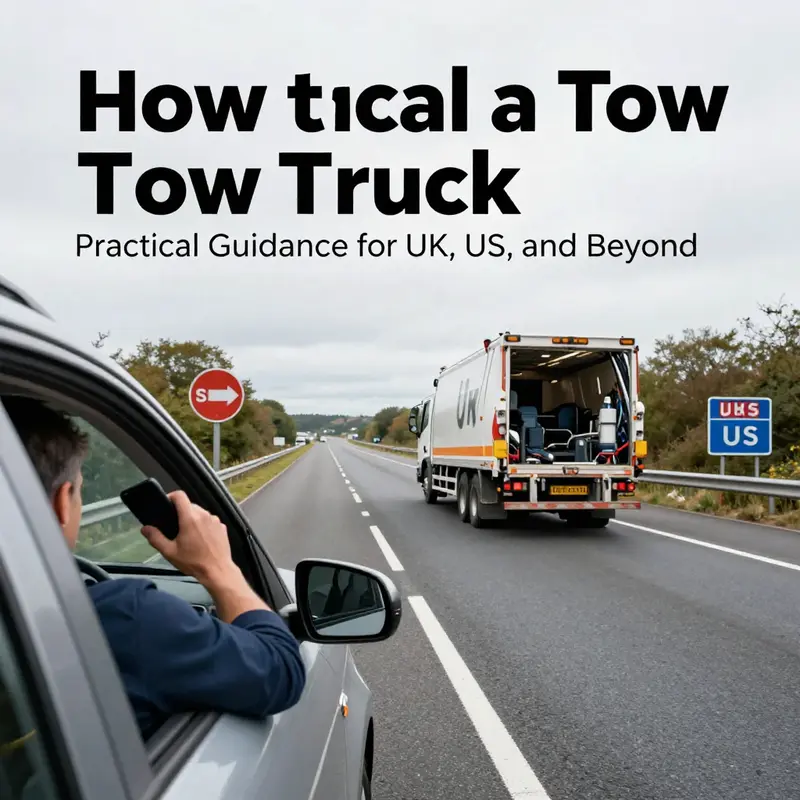 Illustration of how drivers phrase tow-truck calls differently in the UK and US.