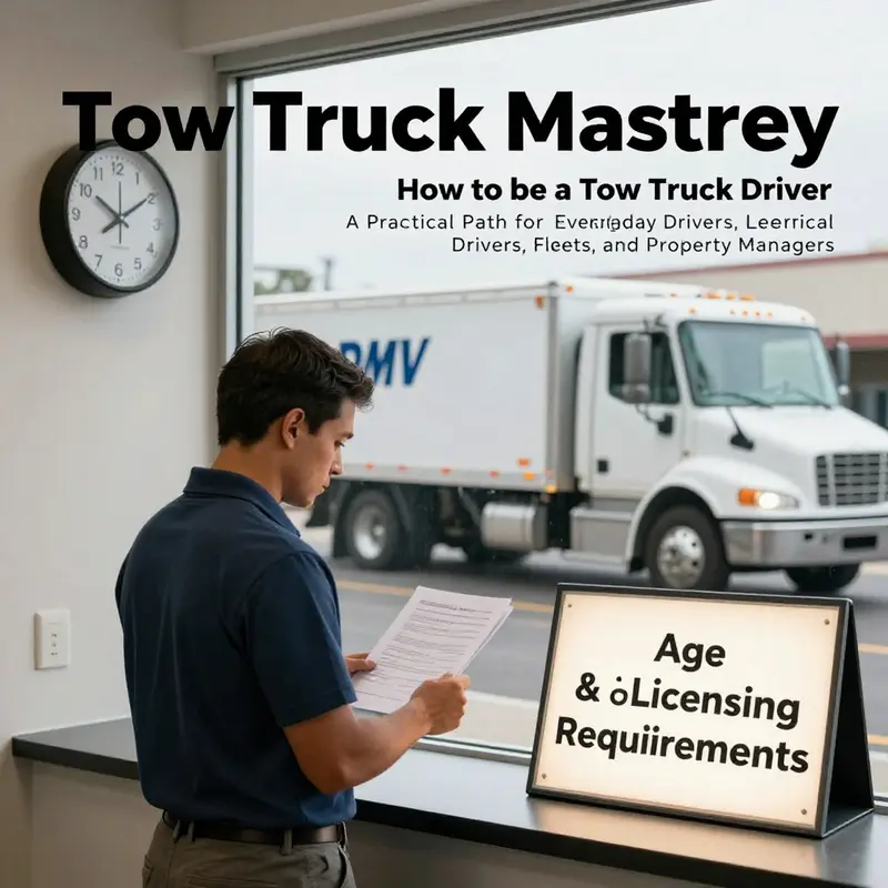 Foundational eligibility: age and licensing basics for starting a tow truck career.