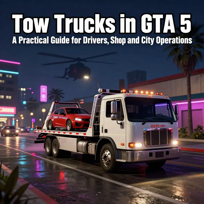 Tow truck scene during The Big Score introduces practical towing mechanics within a mission context.