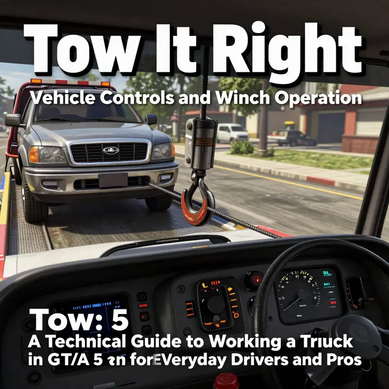 Starting a tow assignment: Tonya assigns the first gig and spawns the tow truck with a target vehicle.