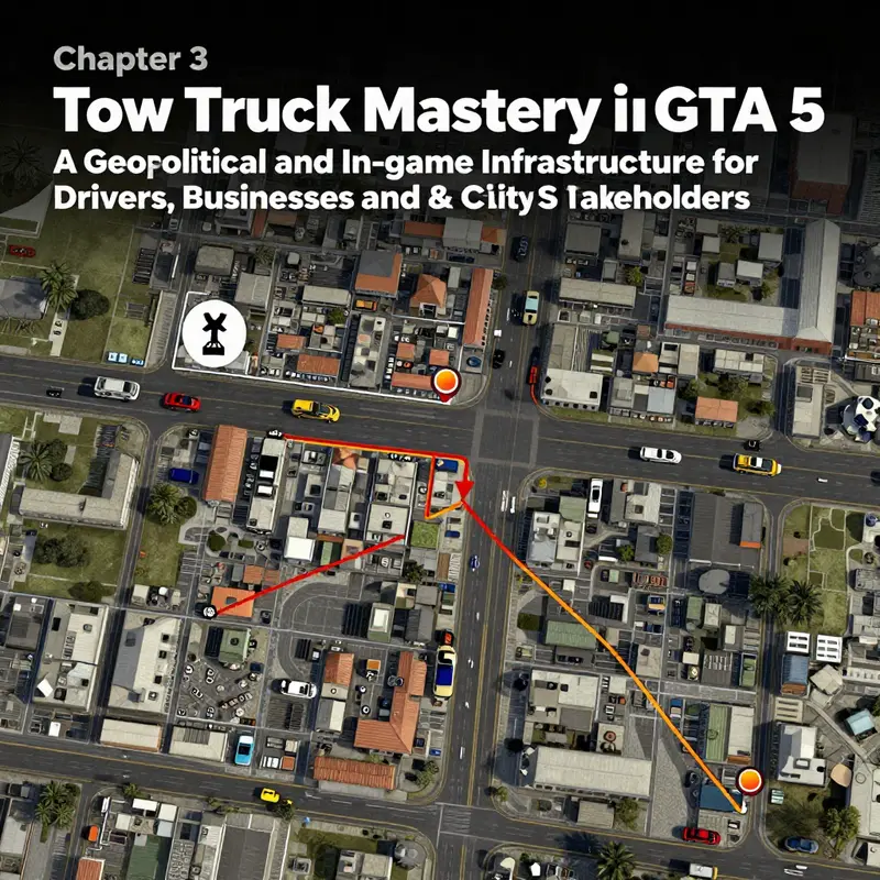 Tow hook engagement and attachment sequence illustrated on a typical Los Santos street.