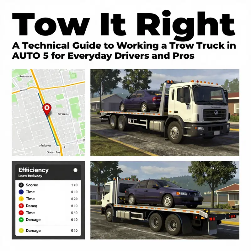 Starting a tow assignment: Tonya assigns the first gig and spawns the tow truck with a target vehicle.