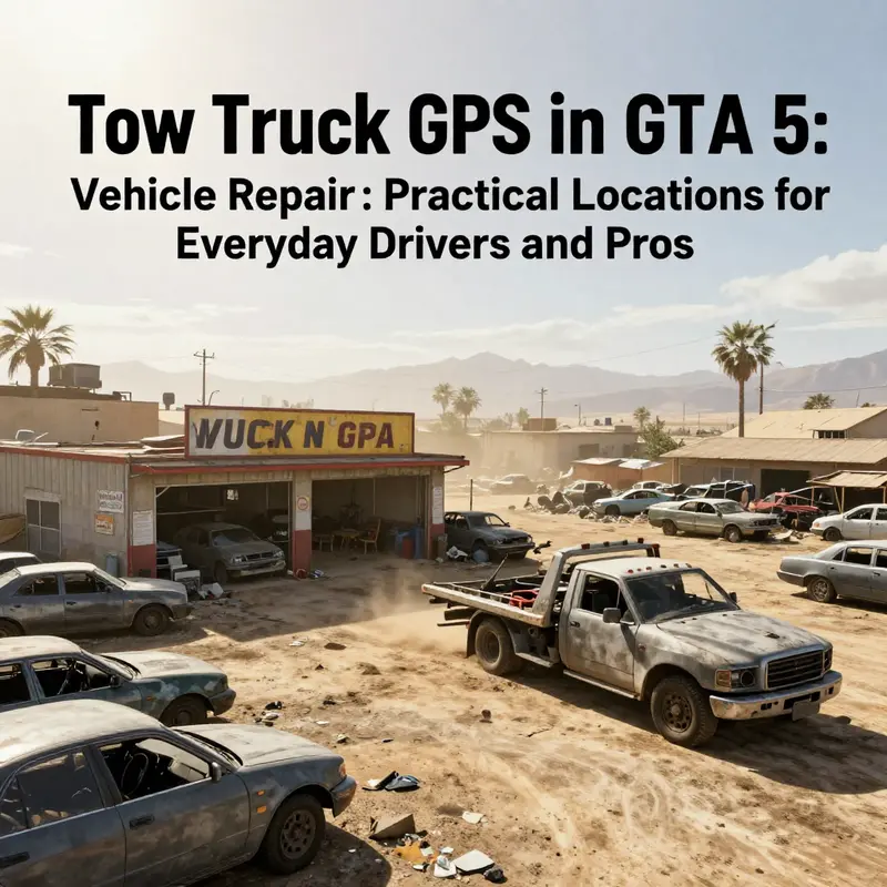 Tow truck stationed near the Los Santos International Airport, a reliable primary spawn point in La Puerta.