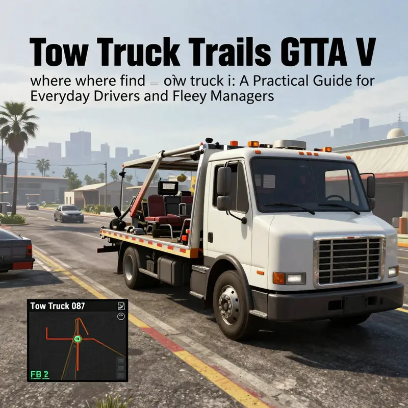 Tow truck parked in the FIB lot behind the FIB building in Los Santos.