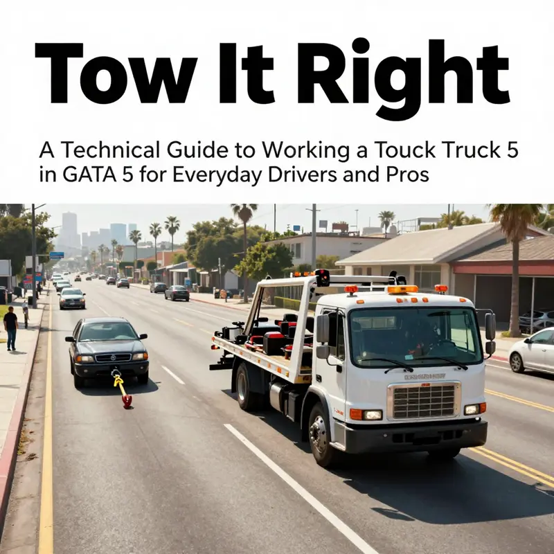 Starting a tow assignment: Tonya assigns the first gig and spawns the tow truck with a target vehicle.