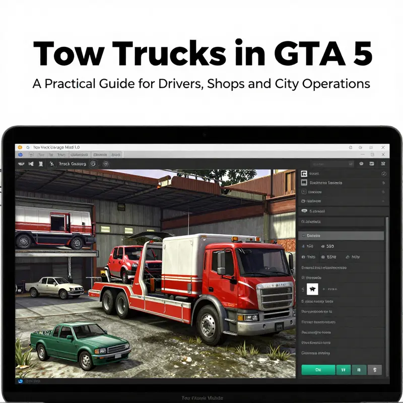 Tow truck scene during The Big Score introduces practical towing mechanics within a mission context.