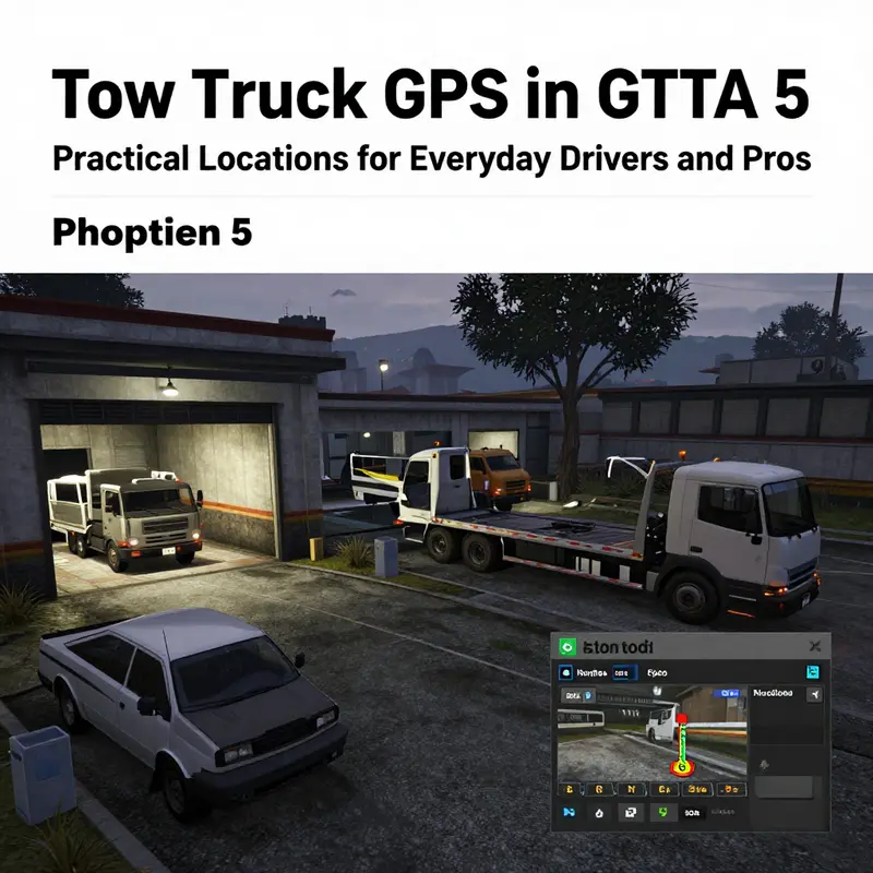 Tow truck stationed near the Los Santos International Airport, a reliable primary spawn point in La Puerta.