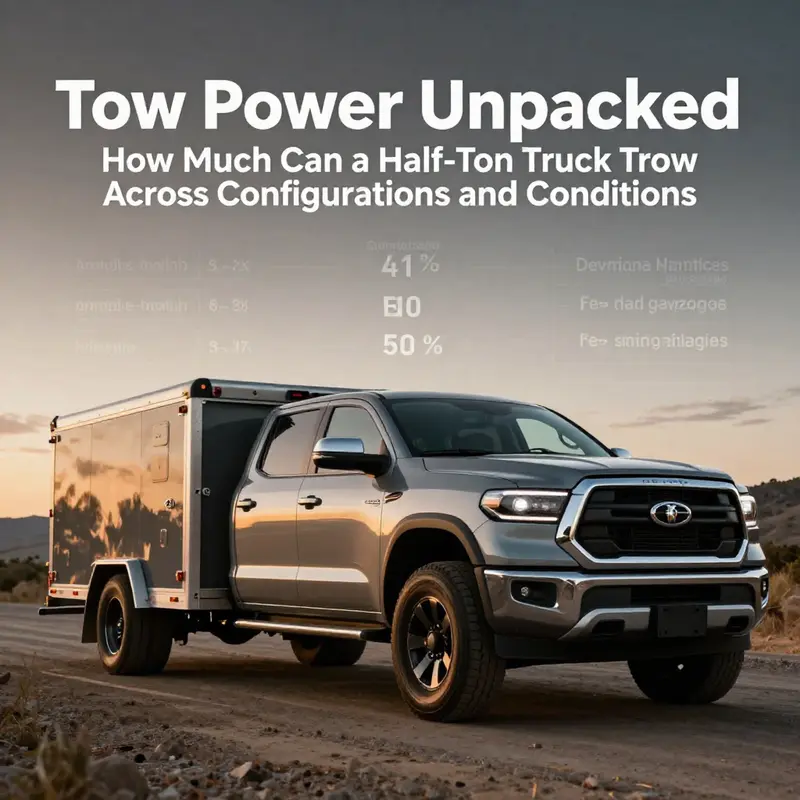 Cover image depicting a half-ton truck with a trailer in a staging area, emphasizing towing capacity and readiness.