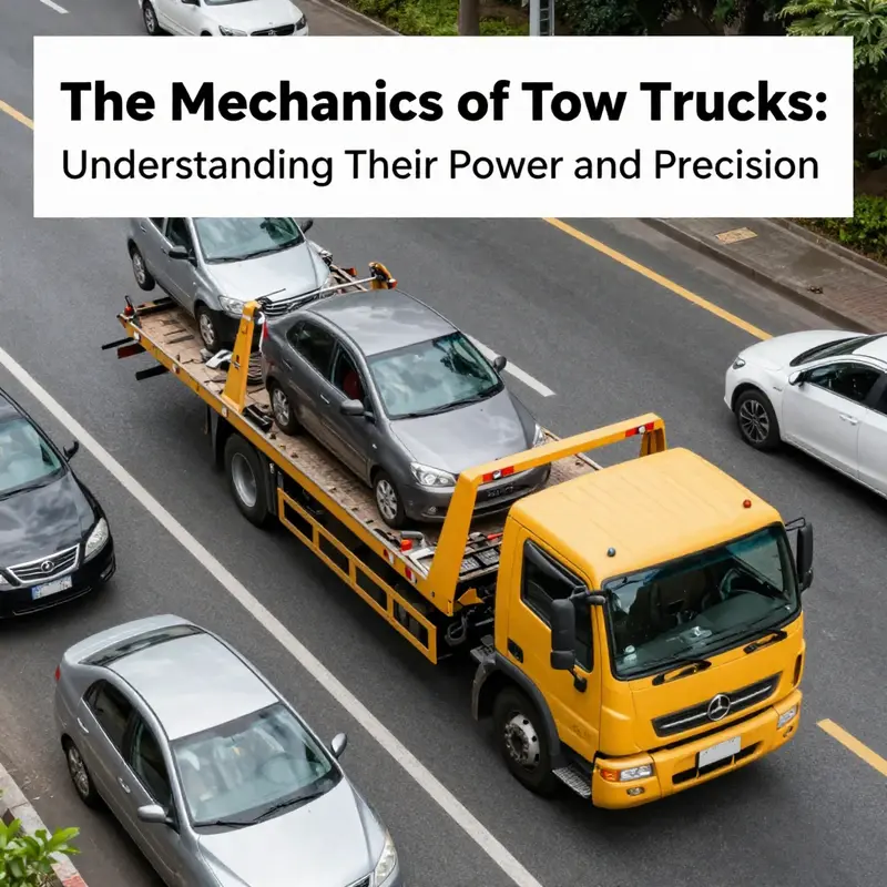 A tow truck aiding a stranded vehicle, depicting the essence of its role in roadside assistance.