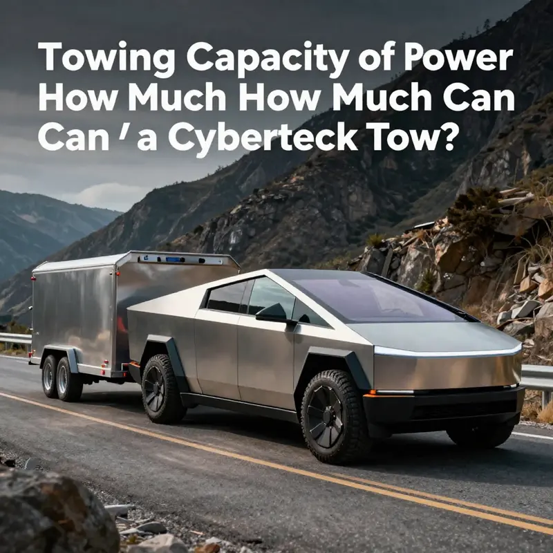 The Tesla Cybertruck demonstrating its impressive towing capabilities on a scenic mountain road.