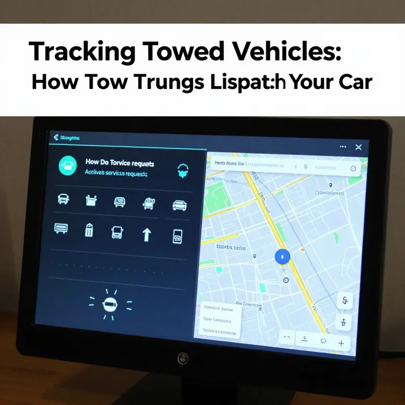 A tow truck dispatch system actively managing vehicle retrieval requests.