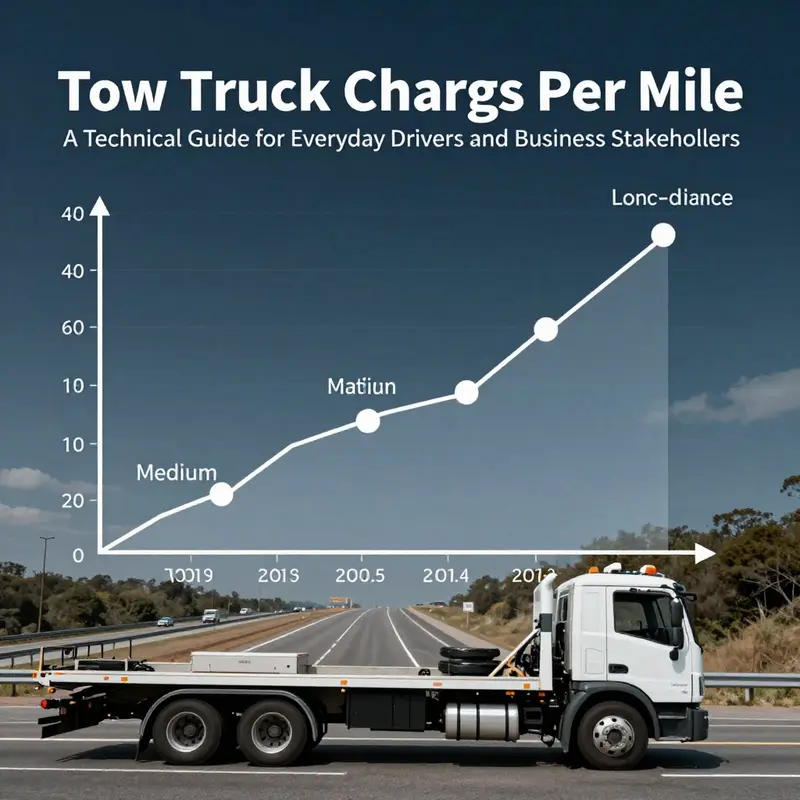 Illustration of base fees and per-mile rates in tow pricing, highlighting how miles accumulate.