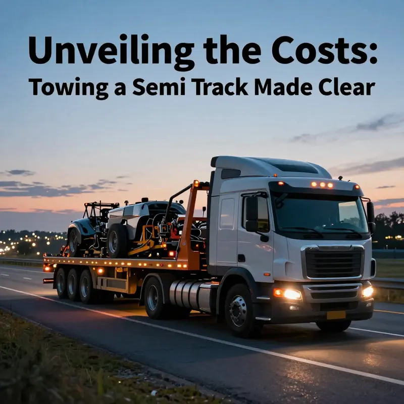Key factors that affect the costs associated with towing a semi truck, including distance, time, and vehicle size.