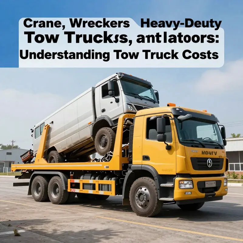 A range of new tow trucks available for purchase, showcasing the differences in models and pricing.