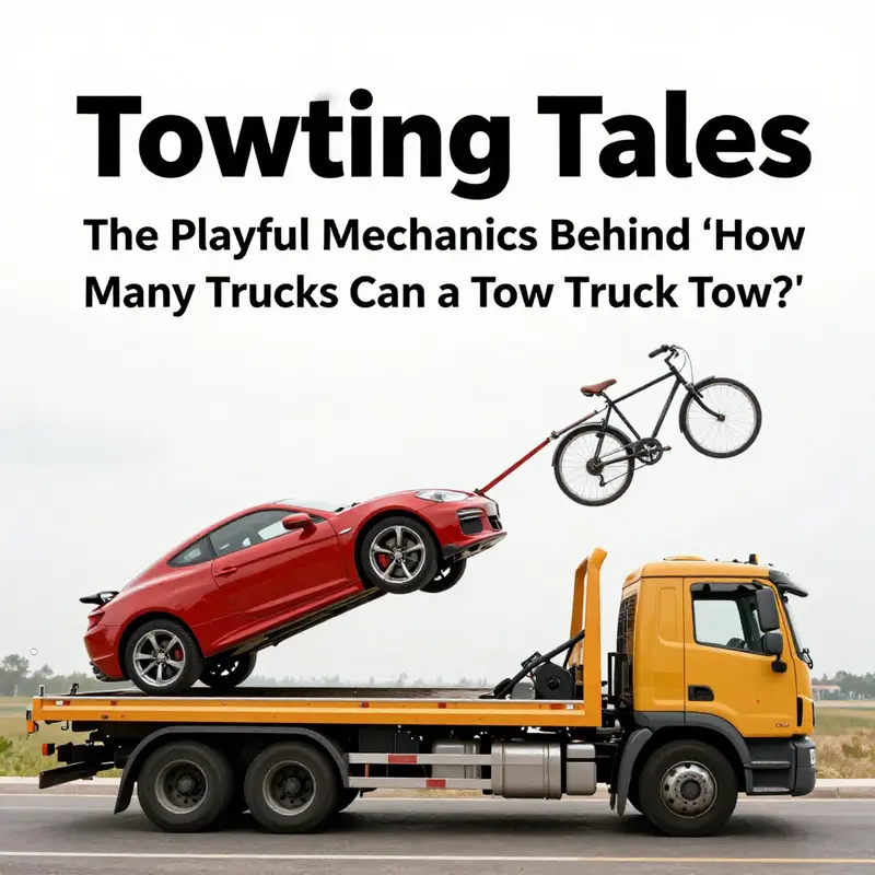 A tow truck joyfully attempting to tow a variety of colorful vehicles, highlighting the imaginative concept presented in the book.