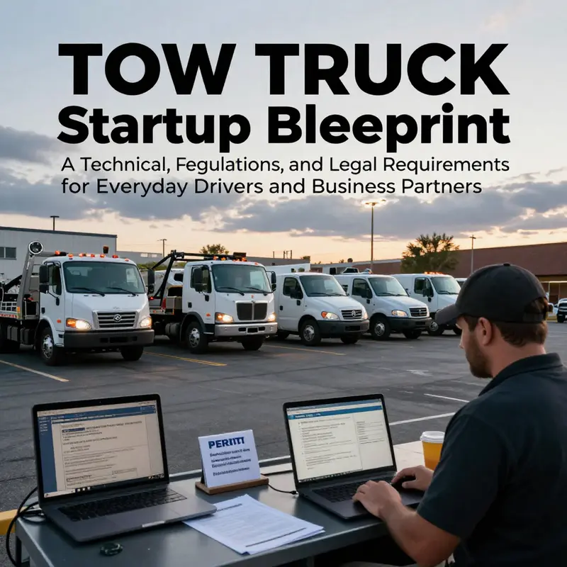 Regulatory prerequisites for launching a tow truck business, including permits, insurance, and operator checks.