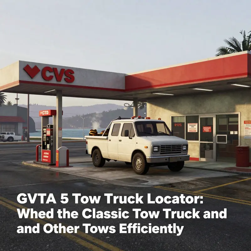 The Classic Tow Truck frequently spawns directly outside the Paleto Bay CVS entrance, making it the most reliable anchor for GTA 5 tow-truck hunts.