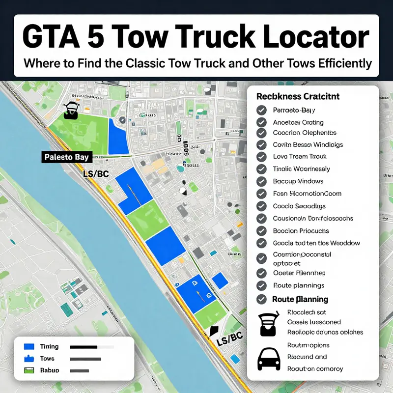 The Classic Tow Truck frequently spawns directly outside the Paleto Bay CVS entrance, making it the most reliable anchor for GTA 5 tow-truck hunts.