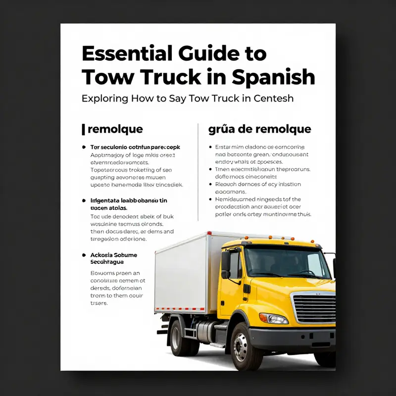 The term ‘grúa’ exemplifies the primary translation for ‘tow truck’ in Spanish-speaking languages.