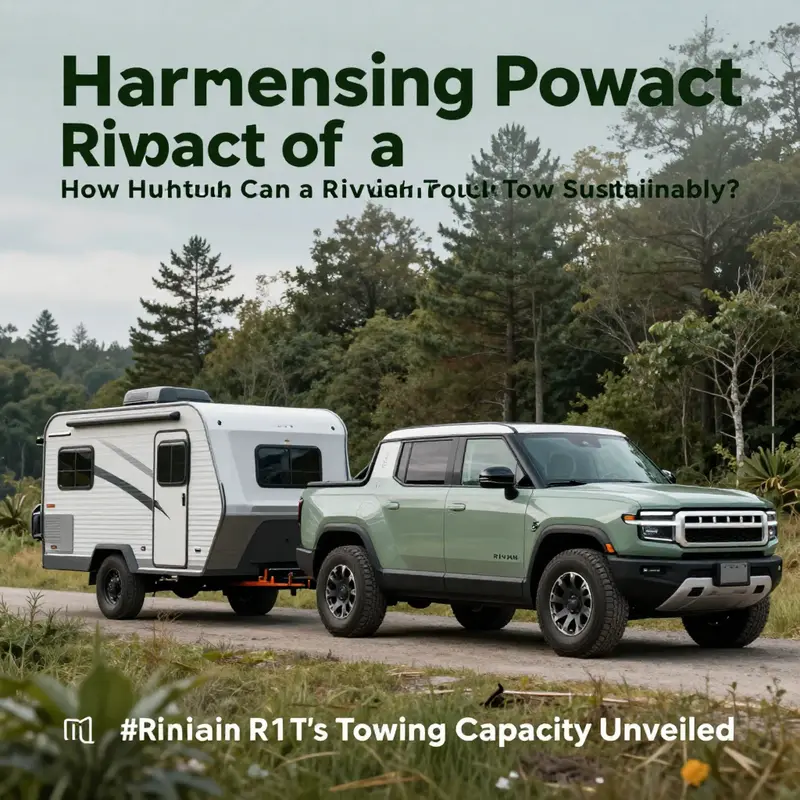 The Rivian R1T showcasing its impressive towing capacity while hauling a boat.