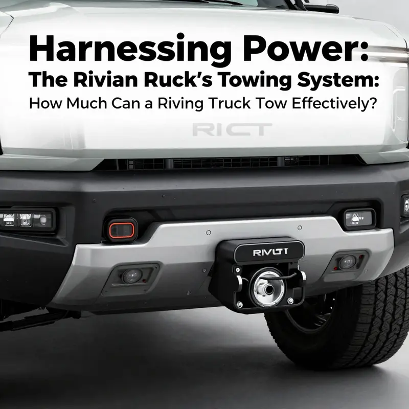 The Rivian R1T showcasing its impressive towing capacity while hauling a boat.