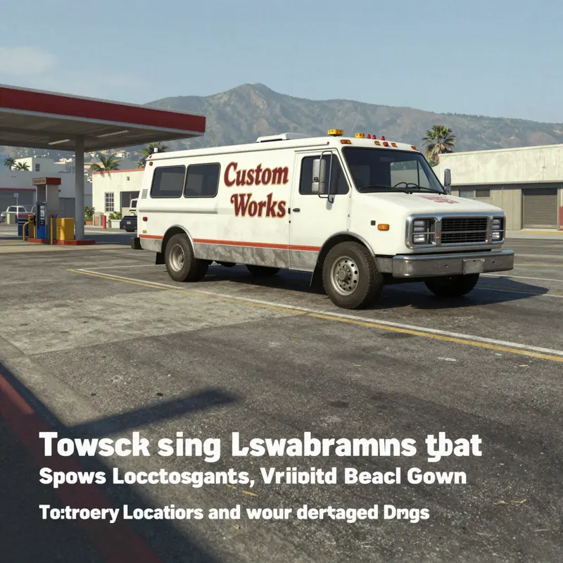 Classic Tow Truck at Paleto Bay’s fixed spot outside Custom Works.