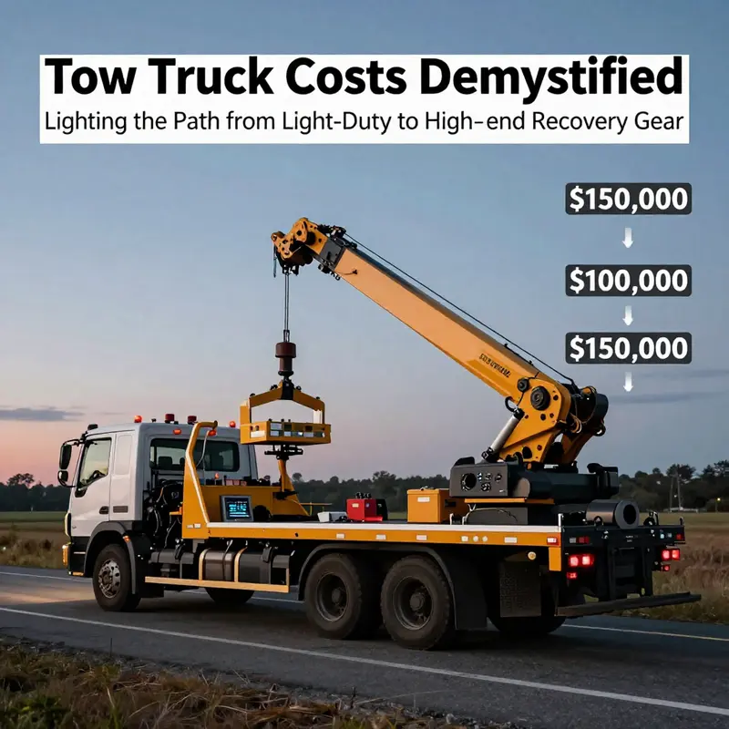 Light-duty tow trucks deliver urban recovery value, reflected in a broad price range.