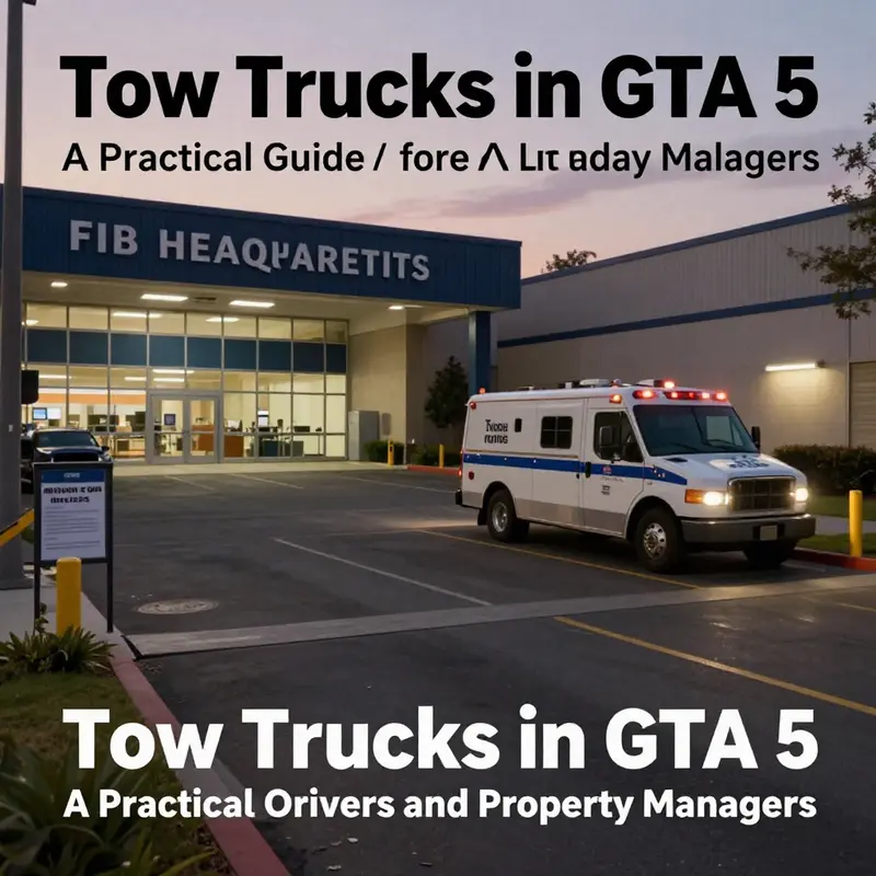 Classic Tow Truck near the Custom Works garage in Paleto Bay, illustrating the most dependable spawn point.