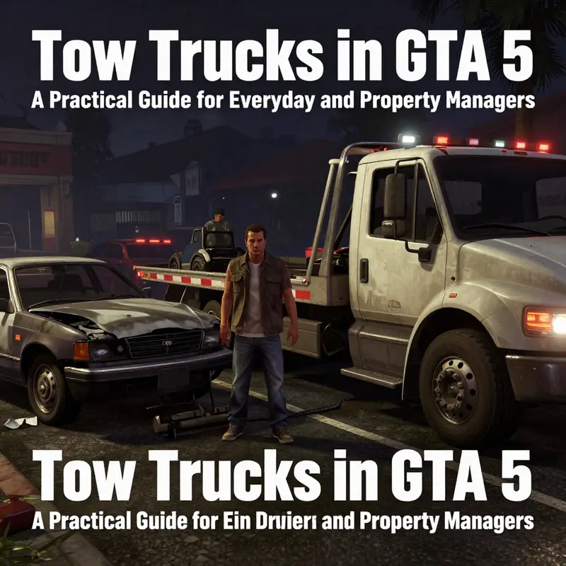 Classic Tow Truck near the Custom Works garage in Paleto Bay, illustrating the most dependable spawn point.