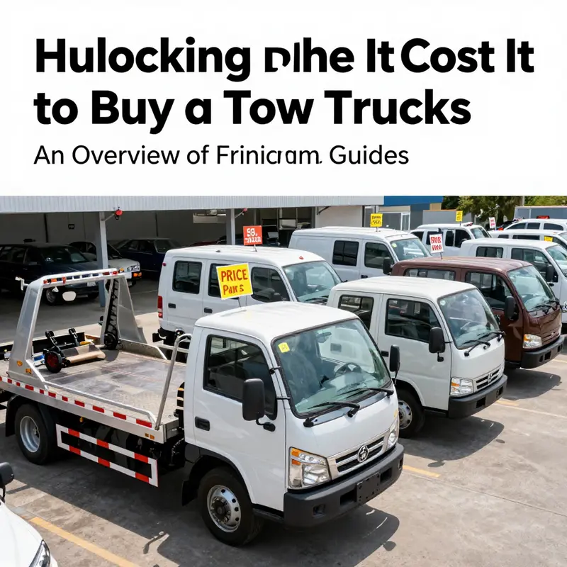 Various models of tow trucks available for purchase, showcasing their pricing diversity.