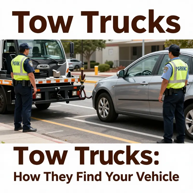 A tow truck connects to a vehicle as a parking enforcement officer monitors the illegal parking situation.
