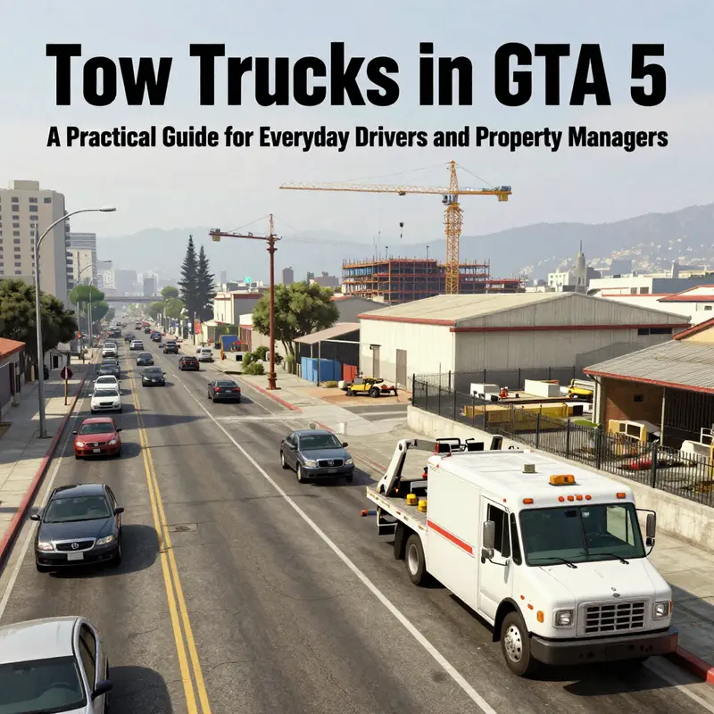 Classic Tow Truck near the Custom Works garage in Paleto Bay, illustrating the most dependable spawn point.