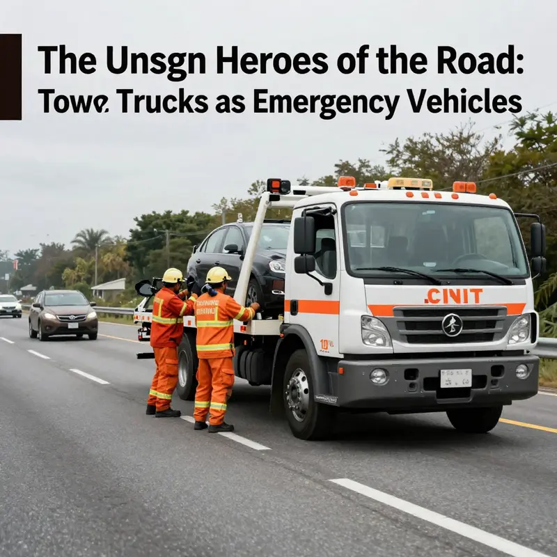 Tow trucks are crucial emergency vehicles providing roadside assistance to stranded motorists.
